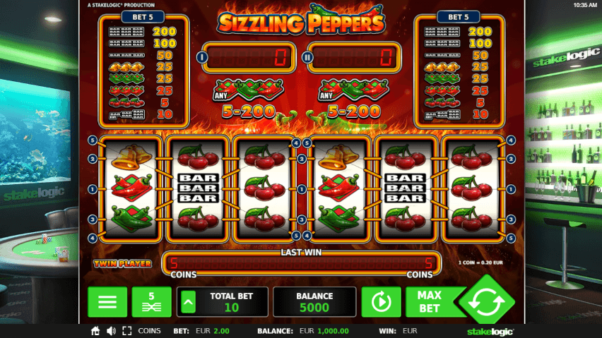 sizzling peppers screenshot