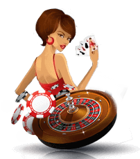 croupier met roulette wiel