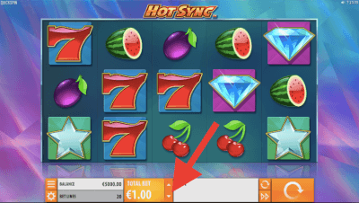 Bepaal je inzet op de Hot Sync Slot