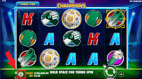 info champ slot