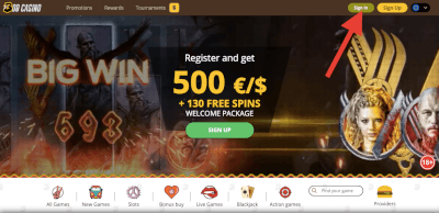 Log in bij het online casino