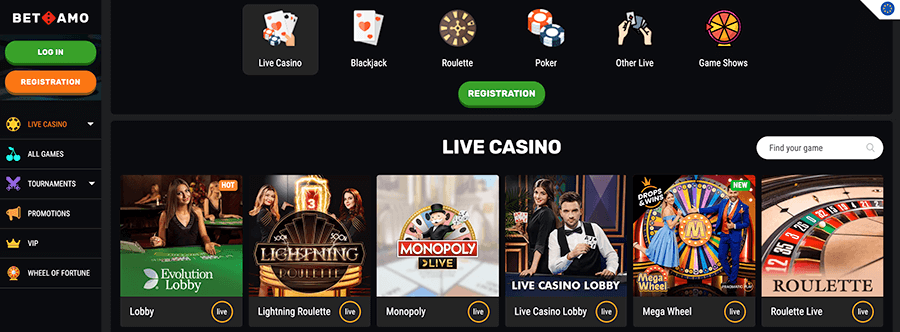 Betamo Live casino is lekker uitgebreid