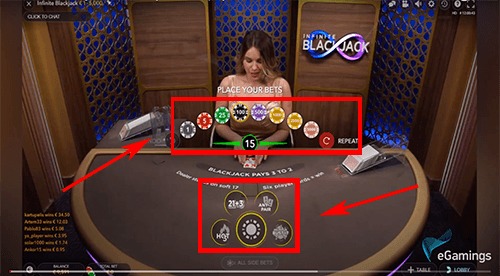 Infinite Blackjack regels