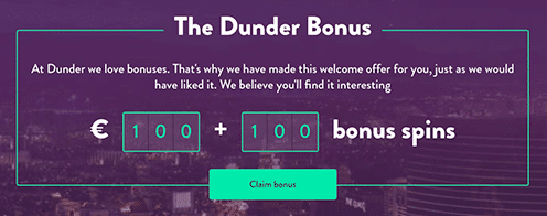 Dunder casino bonus