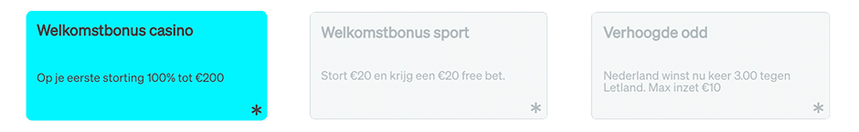 Bonussen voor nieuwe spelers