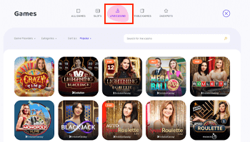 Ervaar de live casino spellen